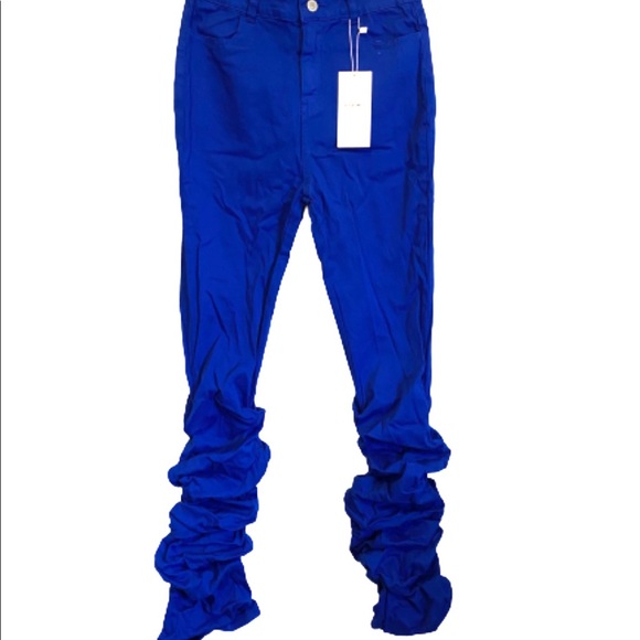 NWT Strike A Pose Stacked Jeans - Royal - Picture 3 of 7